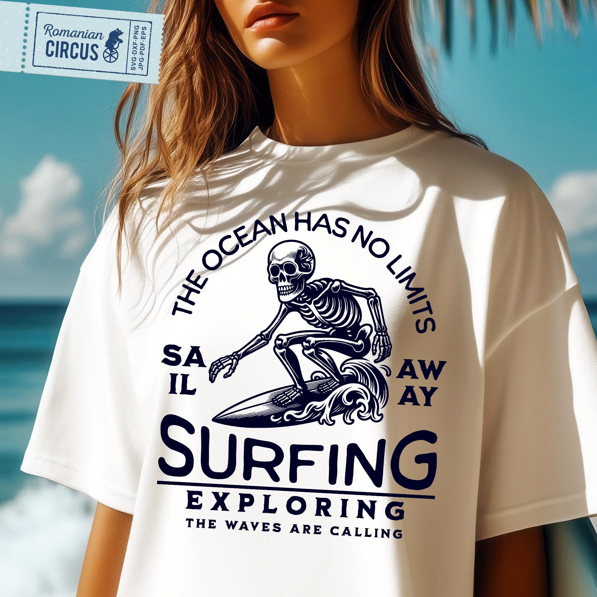 Surfing Svg, Png, Surfer Skeleton on Surfboard Svg, Surfing Shirt Svg ...