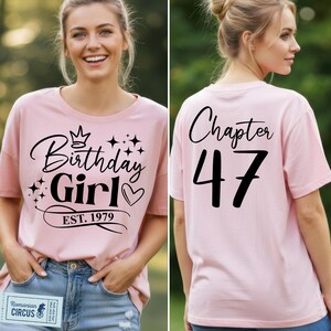 Birthday Girl Shirt SVG, Chapter 47, Est. 1979 Design (Digital Download)