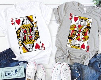 Queen of Hearts Svg + King of Hearts SVG, PNG, King & Queen Playing Cards Svg, Couple Matching Shirts Svg, Cricut, Silhouette, Sublimation