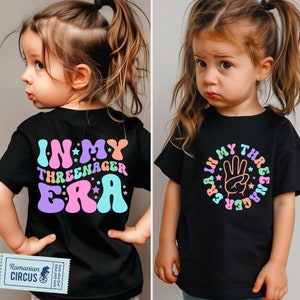 In My Threenager Era Svg, Png, 3rd Birthday Shirt Svg, Back & Front Wavy Design, Boy, Girl, 3 Years Old Svg Cricut, Sublimation 3rd Birthday