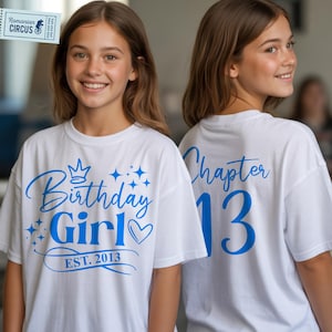 13th Birthday Girl SVG, PNG, Chapter 13 Svg, Est. 2013, 13th Birthday Girl Shirt Svg, Front & Back, for Cricut, Sublimation