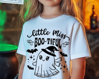 Little Miss Boo-Tiful Svg, Png, Girl Halloween Shirt Svg, Toddler, Baby, Kids Halloween Svg File, Digital Download, for Cricut, Sublimation