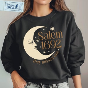 Salem Witch SVG, PNG, Salem 1692 They Missed One Svg, Crescent Moon, Salem Apothecary Svg, Women&#39;s Halloween Shirt Svg, Cricut, Sublimation