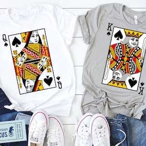 Rainha de Espadas Svg + Rei de Espadas Svg, Png, Cartas de jogar Rei e Rainha Svg, Camisas Combinando para Casal Svg, Cricut, Silhueta, Sublimação