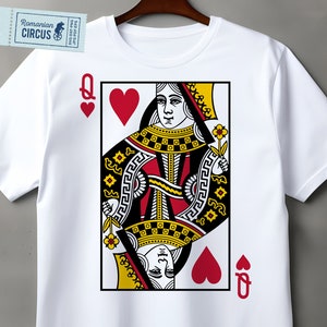 Rainha de Copas Svg, Rainha de Copas PNG, Rainha Vermelha Svg, Carta de Baralho Svg, Mulher, Menina, Feminino, para Cricut, Silhueta, Sublimação, Ferro em