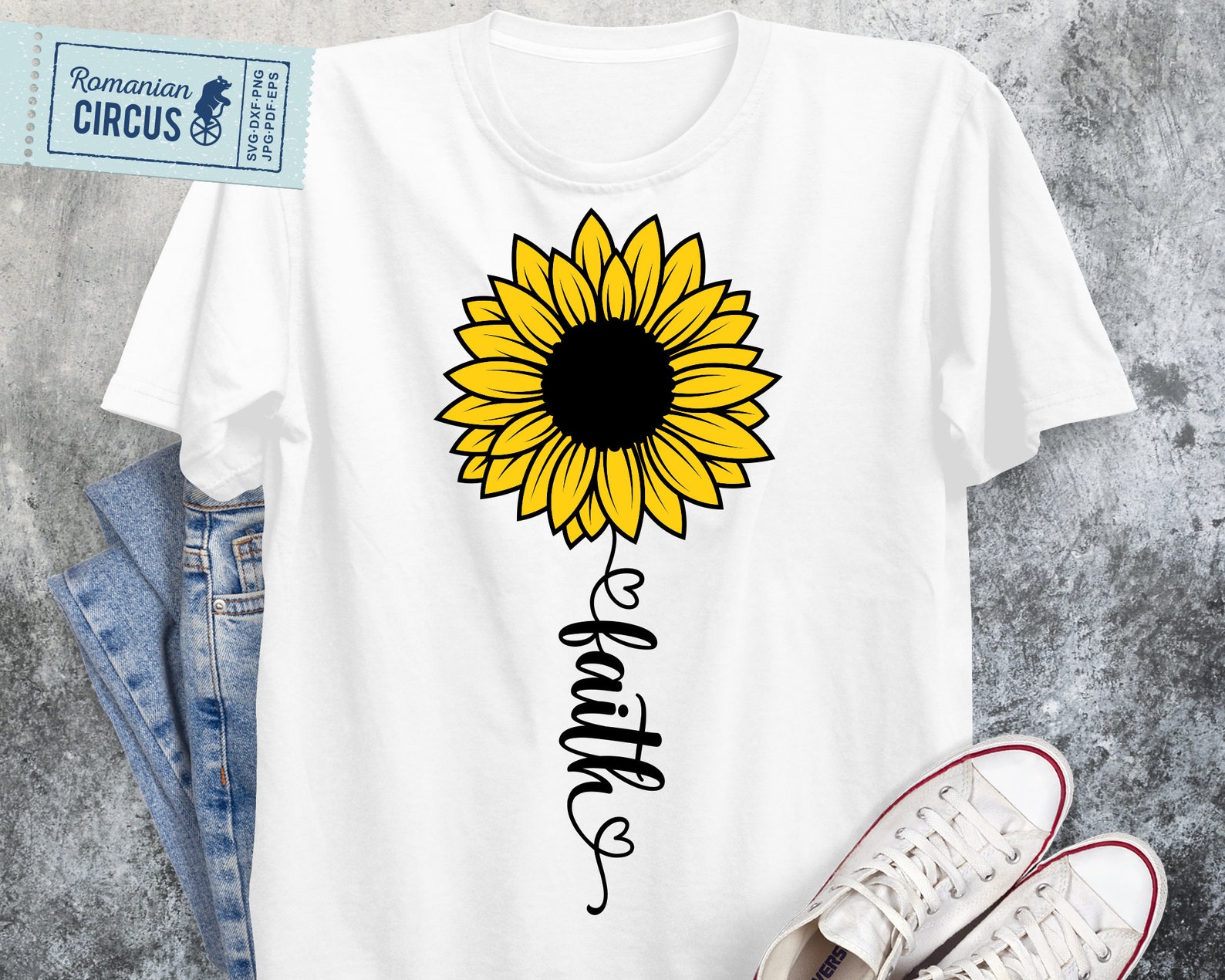 Faith Svg Sunflower Svg Sunflower Faith Svg Pdf Eps Jpg | Etsy