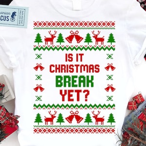 Är det jullov än Svg, Julklappströja med ful julgranskulor, Svg, Png, Lärare, Skola, Elev, Honom & Hon, Pojke, Flicka, Cricut-fil