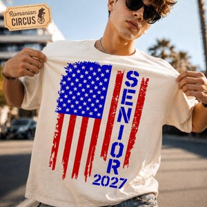 Senior Class of 2027 SVG, American Flag Design, Cricut, Sublimation (Digital Download)