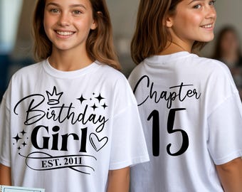 Varsany Maglietta Da Bambina Con Stelle Cristallizzate, 100% Cotone, Personalizzabile, Nero Chiaro, 12-13 Anni
