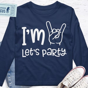 I&#39;m Two Svg, 2nd Birthday Svg, I&#39;m 2 Let&#39;s Party Svg, Baby 2nd B-day Shirt Svg Design for Toddler Boy & Girl, Cricut, Silhouette, White Png
