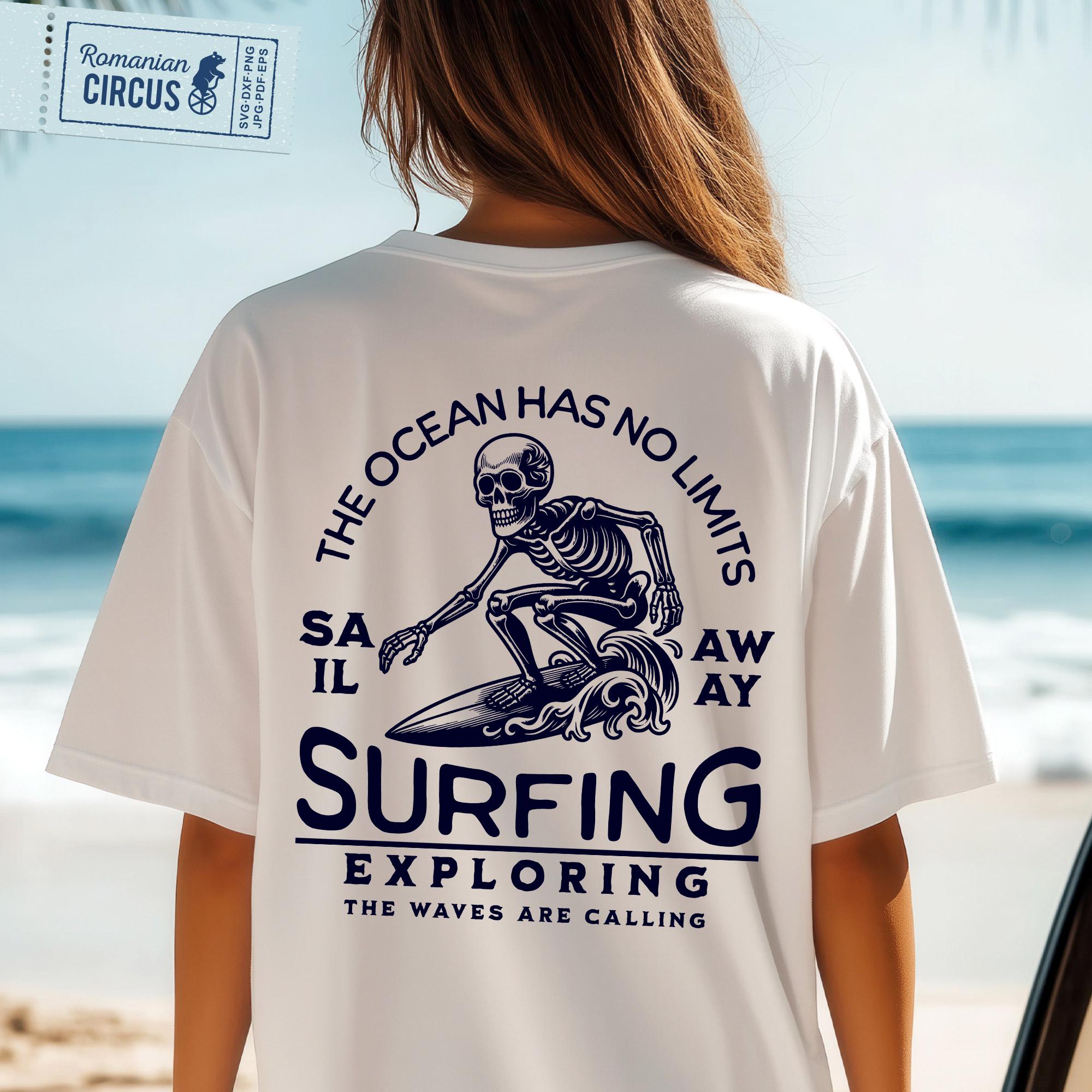 Surfing Svg, Png, Surfer Skeleton on Surfboard Svg, Surfing Shirt Svg ...