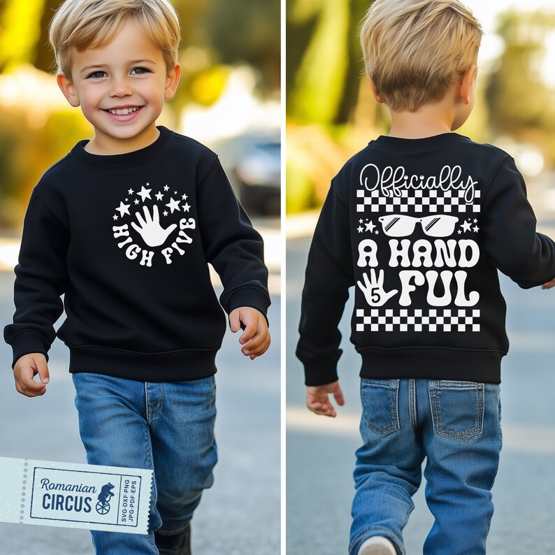 Hand Ful Officially a Handful Svg, Png, High Five Svg, 5th Birthday Shirt Svg ...
