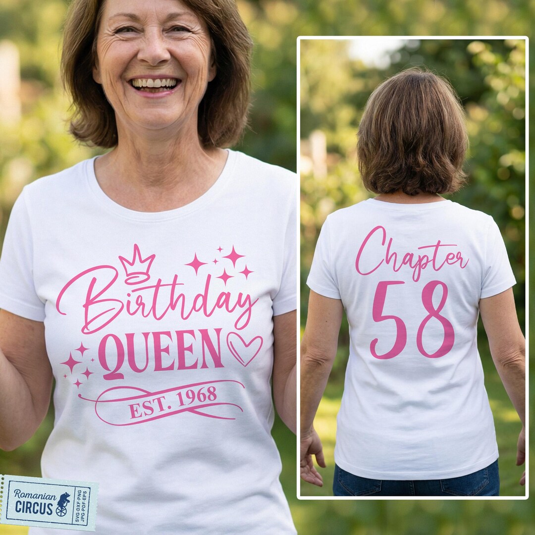 58th Birthday Queen SVG, PNG, Chapter 58 Svg, Est 1977 Svg, Woman ...