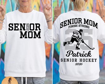 Mamma di hockey senior SVG personalizzata / Design fronte retro / Nome e numero personalizzati / Sublimazione Cricut 2026