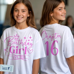 16歳の誕生日の女の子 SVG、PNG、第16章 SVG、設立2010年 SVG、16歳の誕生日の女の子のシャツ SVG、前面背面、白ピンク、黒、クリカット、昇華 画像 2