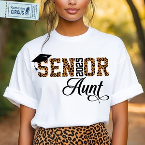 Senior Aunt Svg, Png, Graduation 2025, Senior Class Of 2025, Senior Night Aunt, Leopard Varsity, Senior Aunt Shirt Svg, Cricut, Sublimation
