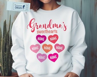 Grandma's Sweethearts PNG, SVG, Valentines Day, Mothers Day, Grandmother Of 7 Grandkids, Grandma Personalized Shirt Svg, Cricut, Sublimation