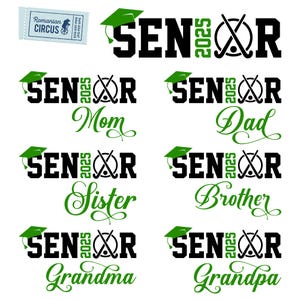 Senior Field Hockey Svg, Png, Bundle, Graduation, Senior Class Of 2025 Svg, Senior Hockey Family Shirt Svg, Black Green, Senior Night Family