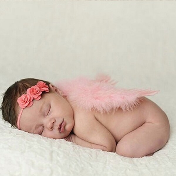 Pink Angel Wing, White Angel Wing, Newborn Photo Prop, Photography Props, Newborn Headband, Newborn Wing Prop, Red Wings, Floral Headband