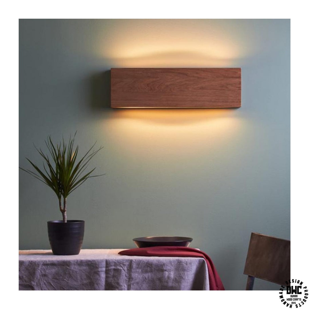 Handmade Wood Led Wall Lamp Wooden Wall Light Modern Wood Etsy