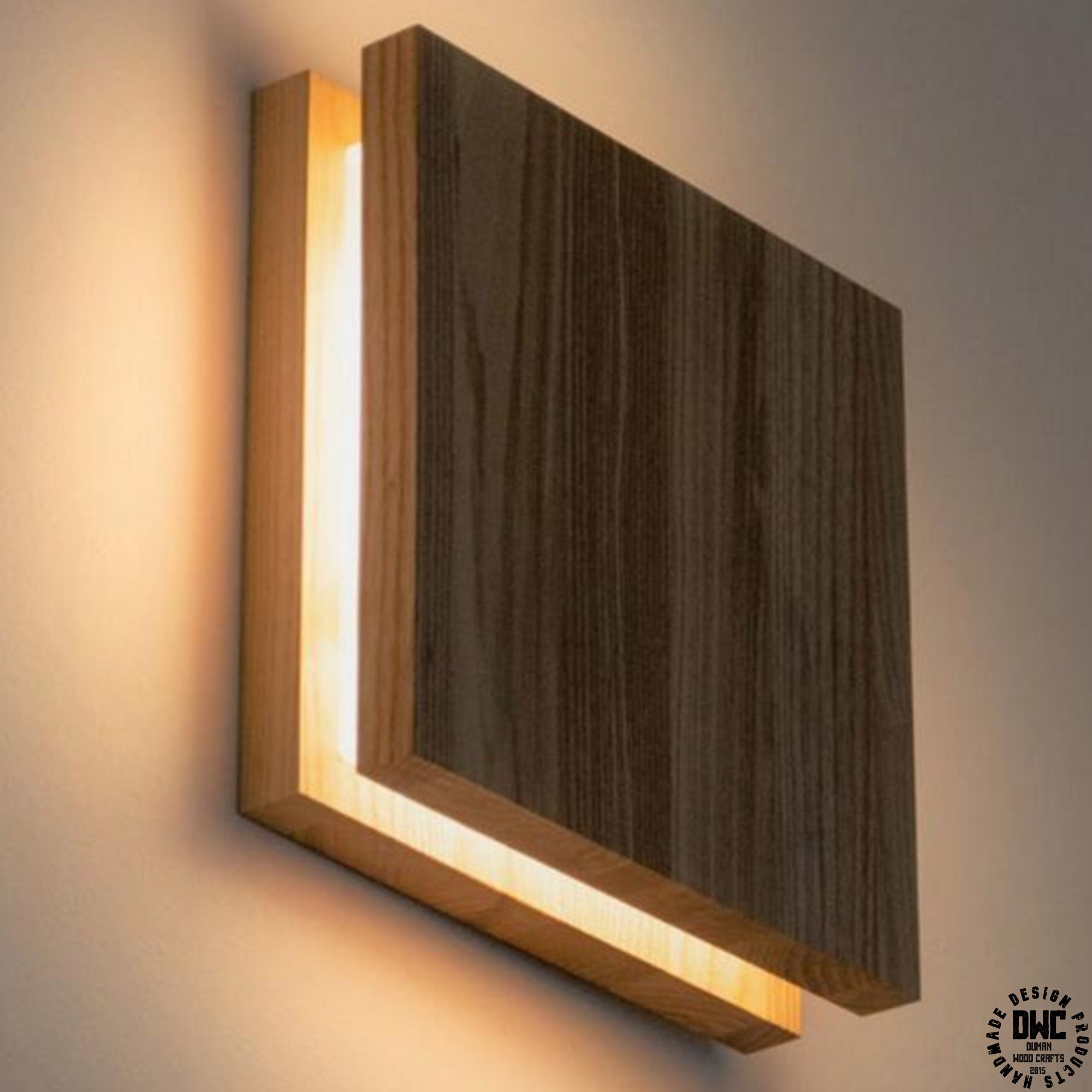 Buy Rustic Square Led Wall Lamp Wooden Wall Online in India - Etsy