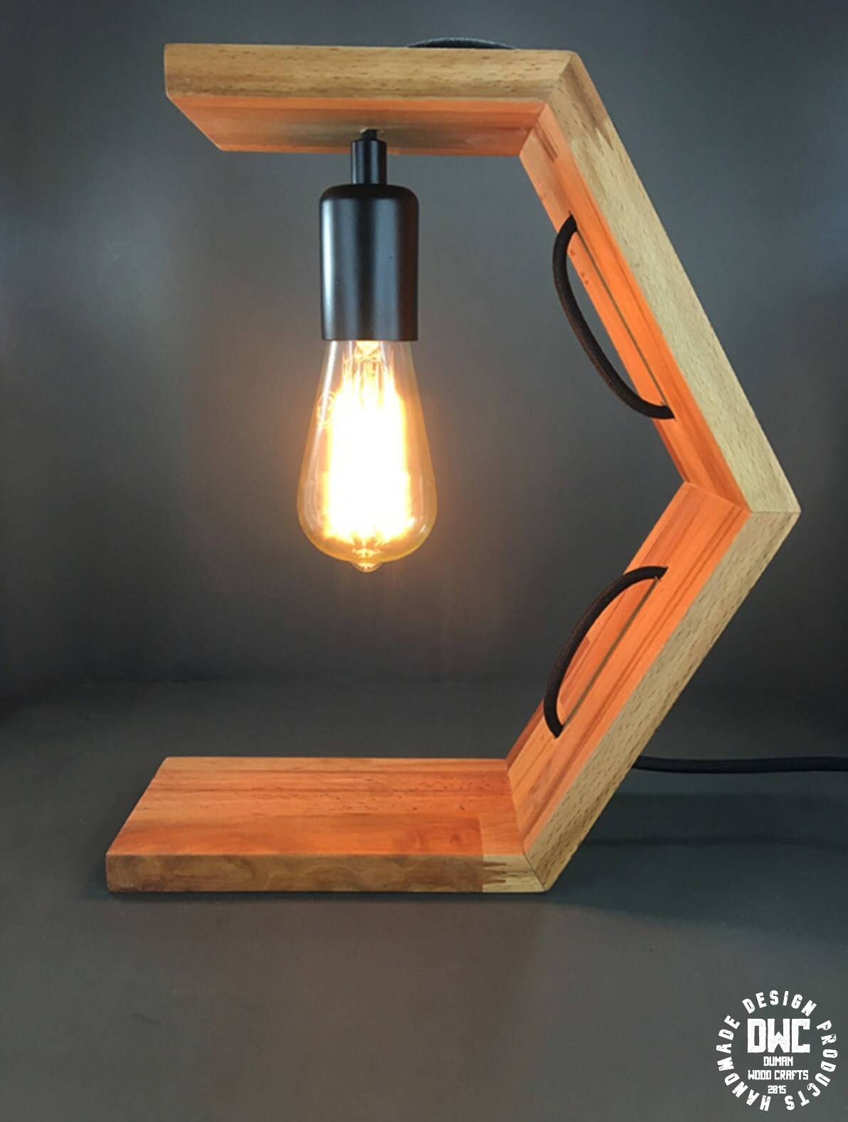 Handmade Wood Table Lamp Wooden Table Light Modern Wood Etsy