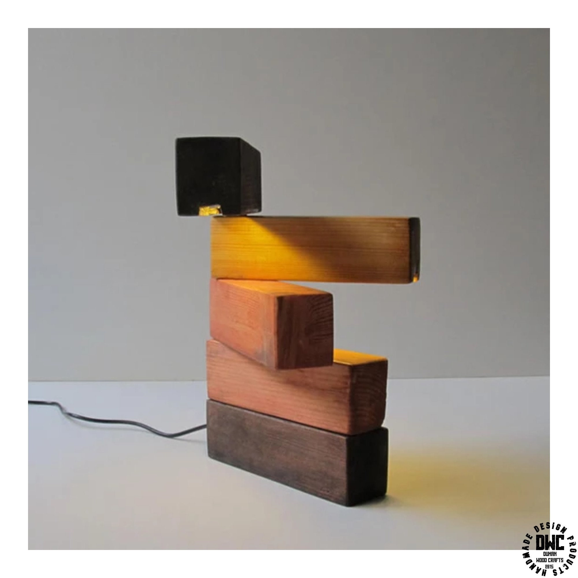 Handmade Decorative Wood Table Lamp Wooden Table Light - Etsy