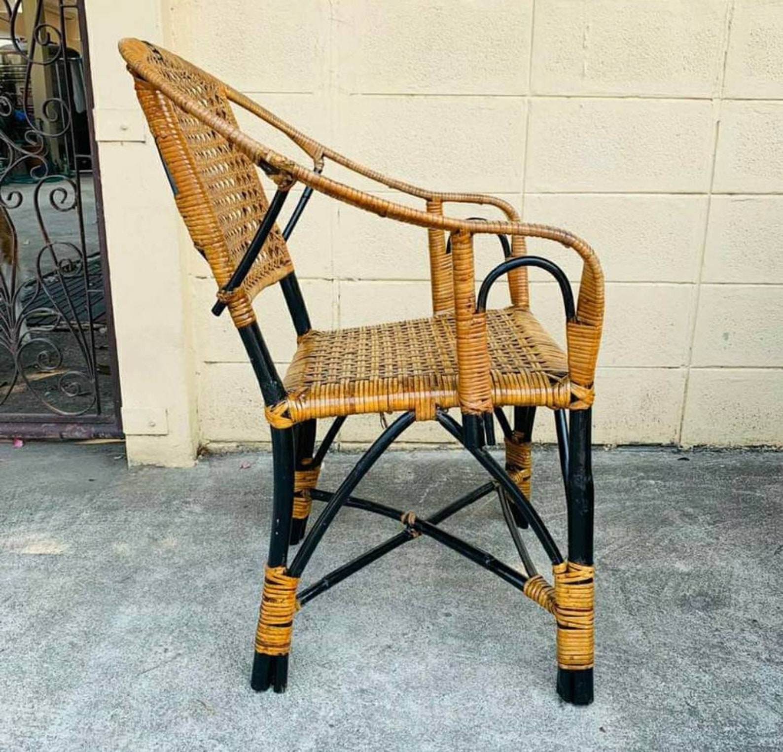 Vintage Bamboo Rattan Tan Dining Chairs Etsy