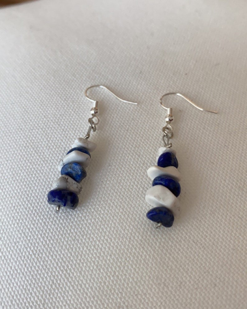 Howlite and lapis lazuli earrings