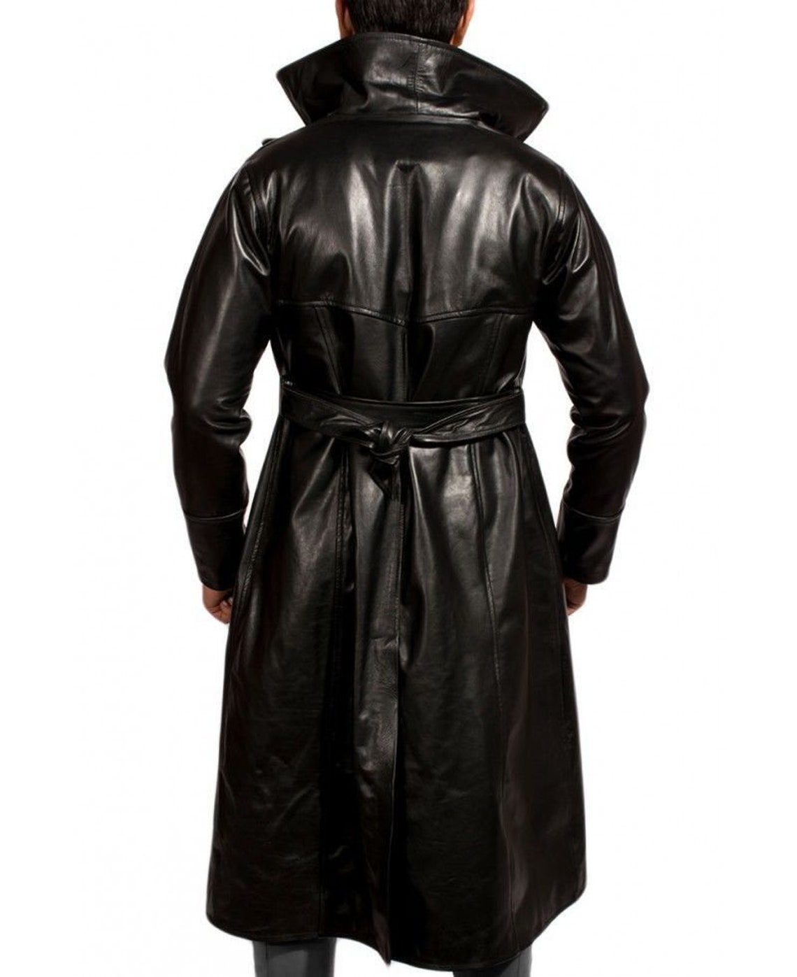 Handmade Men's Steampunk Black Leather Long Coat Stylish - Etsy
