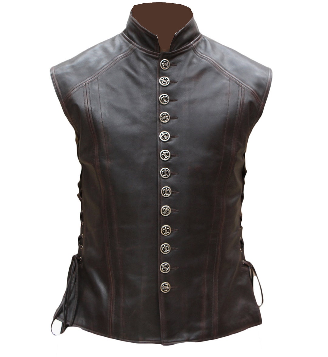 Handmade Men's Vintage Renaissance Leather Vest - Etsy