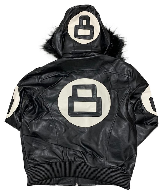 Handmade Men s Robert Phillipe Black 8 Ball Jacket With Fur Hood Etsy