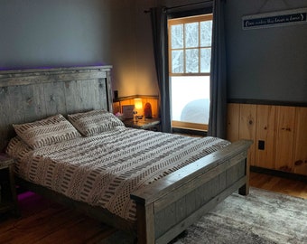 Handmade wooden bed- available in different sizes and colors