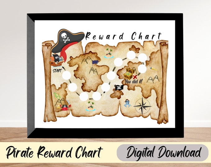 Pirate Reward Chart, Boy Reward Chart