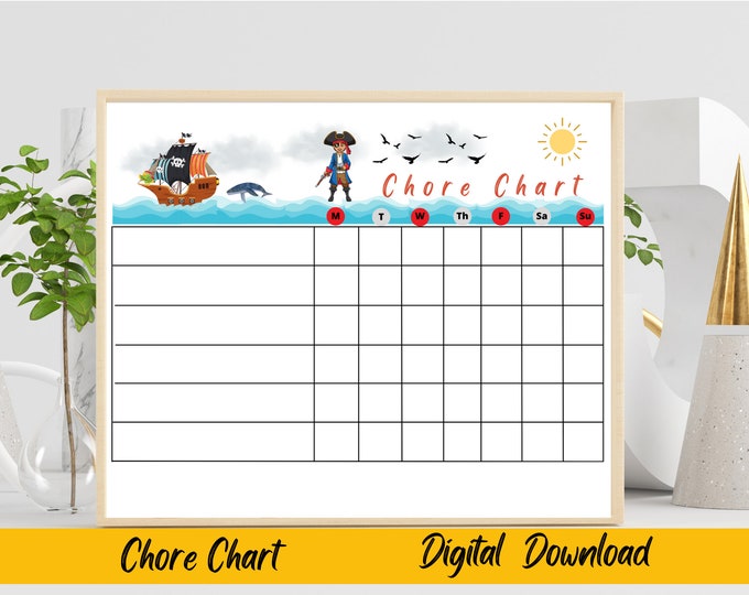 Pirate Chore Chart, Custom Chore Chart