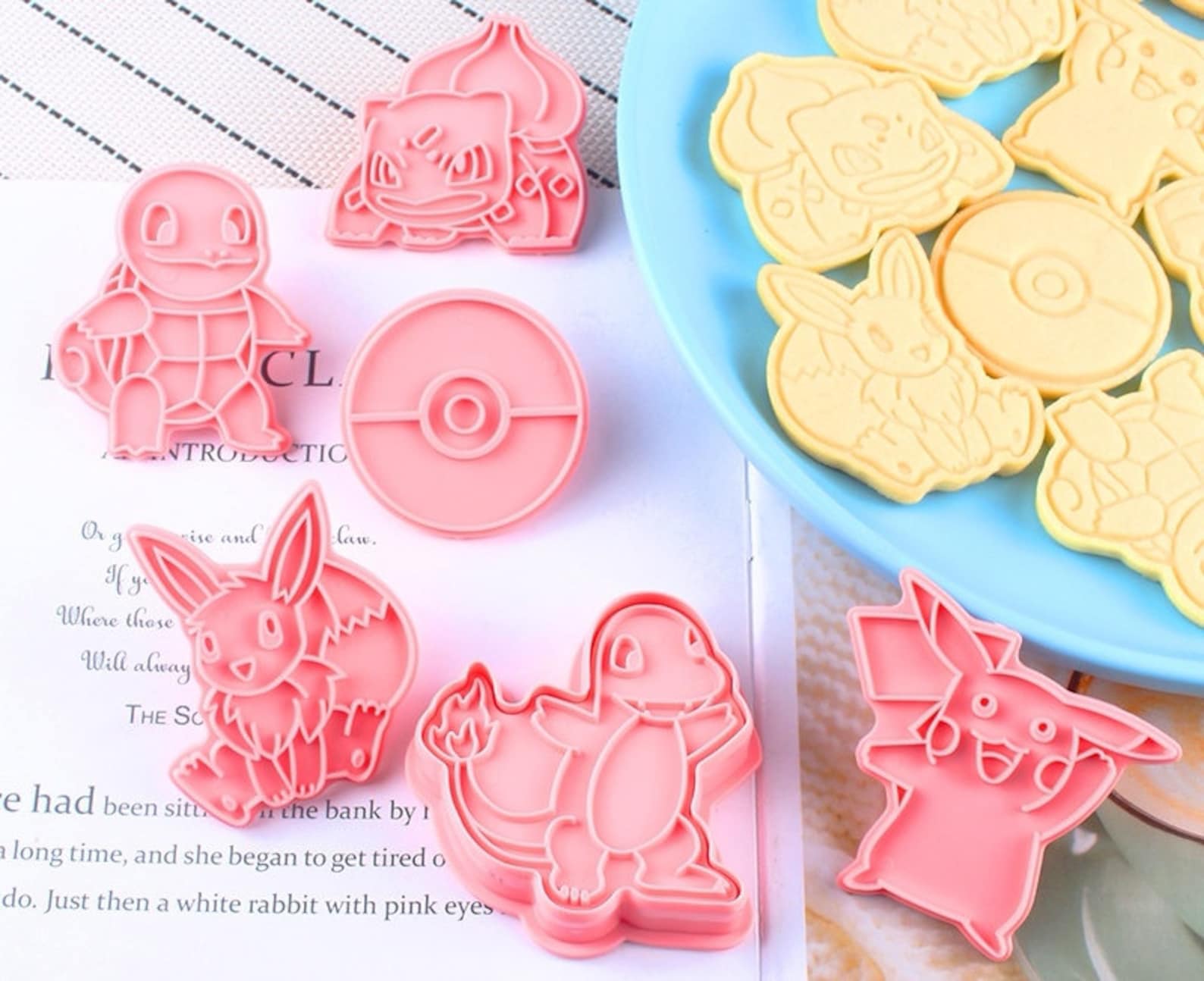 8 Pairs Pokemon Cookie cutter set 3D Biscuit Embossing Etsy