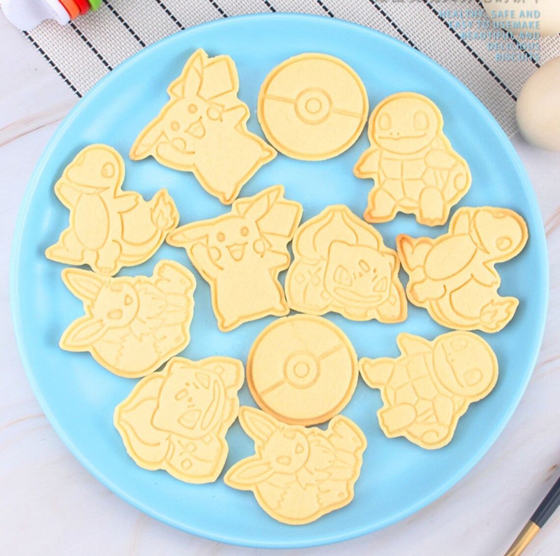 8 Pairs Pokemon Cookie cutter set 3D Biscuit Embossing Etsy