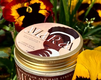 Chebe Butter + Aloe + Sheabutter und Kakaobutter | Haarwuchsbutter 4 Unzen Natürliche Haarfeuchtigkeitscreme | Natürliche Haarspülung | Schwarz Eigen