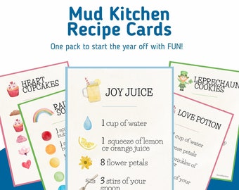 Outside Sensory Play Cards - Homeschool Recipes - Play Kitchen Recipes - Imaginative Play Ideas - Mud Kitchen Halloween Play - Flash Cards