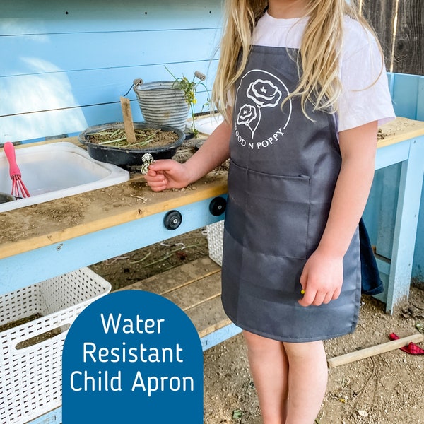 Waterproof Apron for Kids - Sensory Play Apron for Children - Child size cooking Apron - Toddler Montessori Apron - Art Apron - Kid Smock