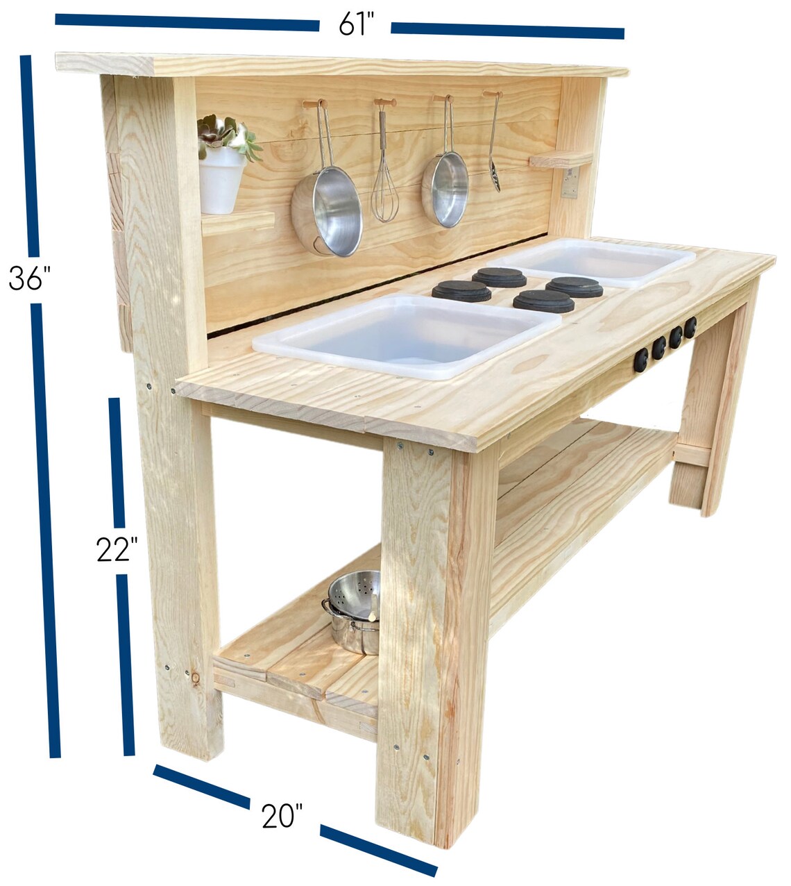 Handmade Wooden Outdoor Play Kitchen Stainless Steel Sink Etsy