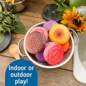 Mud Kitchen Food - Sensory Stones - Pretend Play Food - Story Stones for Kids - Play Kitchen Rock - Play Fruit Rocks - Montessori Play