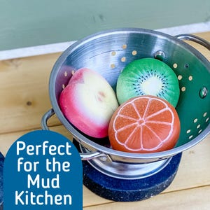 Mud kitchen Stones - Play Food - Toy Kitchen Food Set - Sensory Stones - Story Rocks - Play Kitchen Fruit - Toy Kitchen Play Accessory