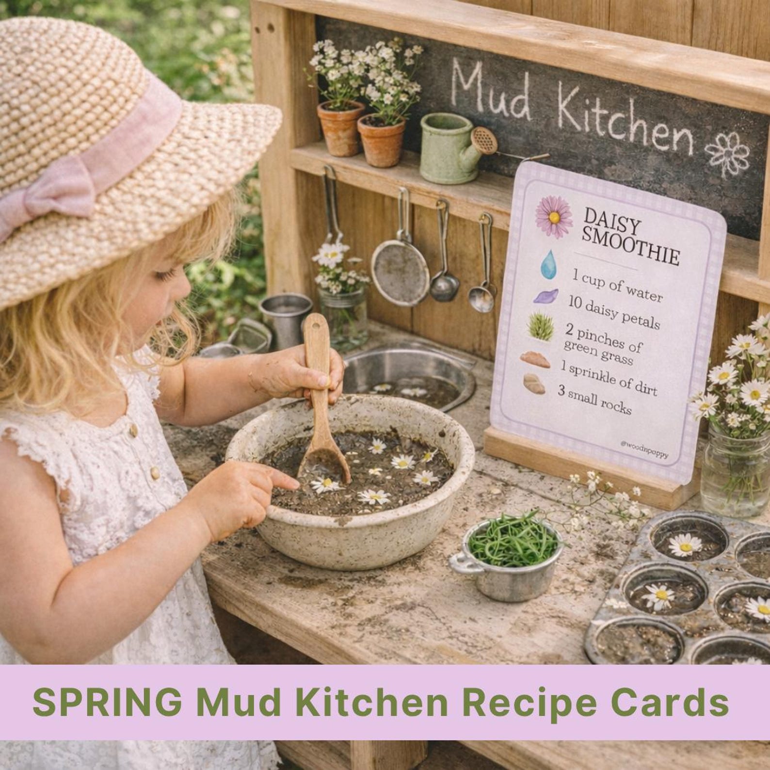 Spring Mud Kitchen Toddler Spring Mud Kitchen Recipe Cards – Sensory Play Printable (PDF ...