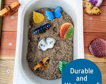 Butterfly Stones - Pretend Butterfly Set - Story Rocks - Toy Sensory Stones - Mud Kitchen Accessory - Play Dough Stamps - Play Food Stones