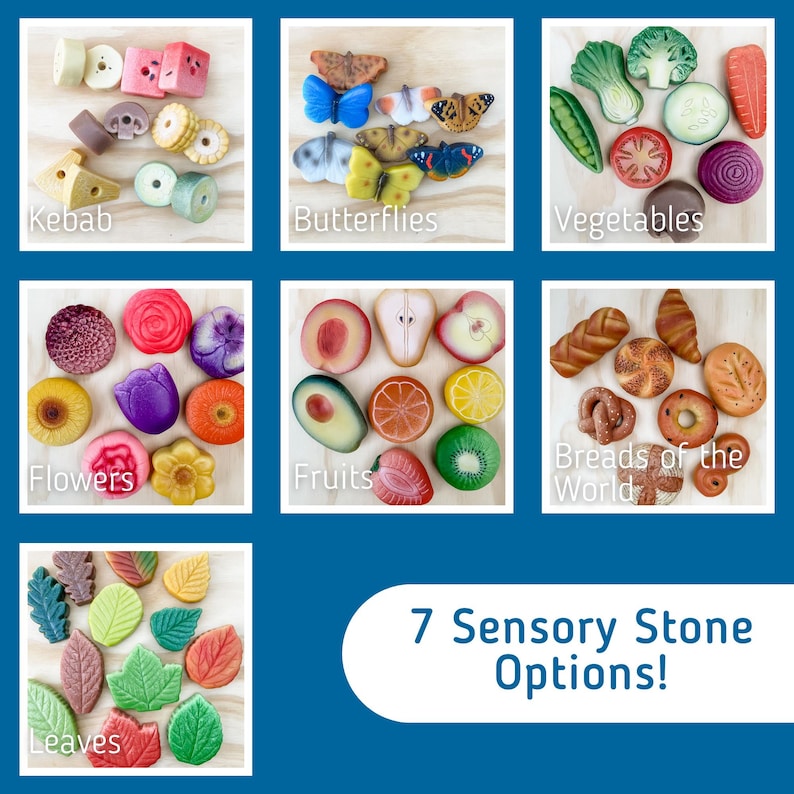 Play Food - Pretend Food Set - Story Rocks - Kitchen Sensory Stones - Mud Kitchen Accessory - Toy Kitchen Add On - Play Food Set - Vegetable image 7