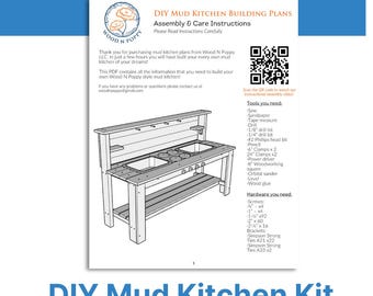 DIY Mud Kitchen Kit for Kids – Outdoor Play Kitchen | Montessori Toy | Sensory Play | Wooden Backyard Activity Set