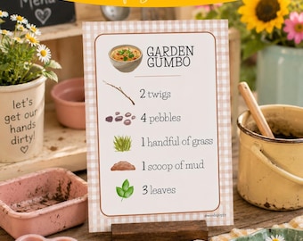 Mud Kitchen Recipe Cards for Summer- Sensory Play Ideas for Children and Toddlers (Digital Download)