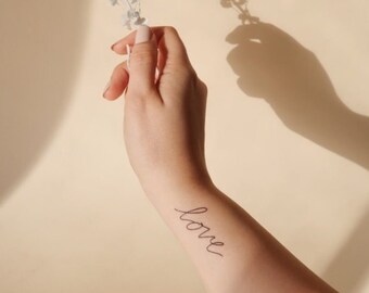Love You Tattoo Etsy