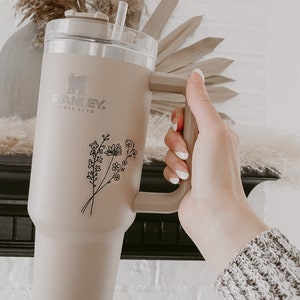 Flower Stickers, Hand-drawn, Waterproof, and Clear | Stanley Sticker | Stocking Stuffer